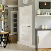 Contemporary White Shaker 4 Panel Fire Door